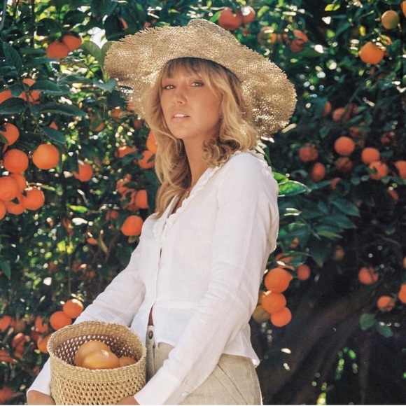 Lack of color boater wide bring breathable Hat - Picture 3 of 8